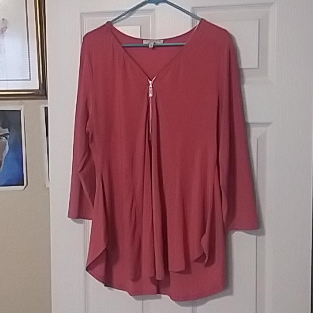 A zip up v shirt